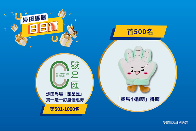 「沙田馬場日日賞」答中問題贏指定賽馬小聯萌掛飾