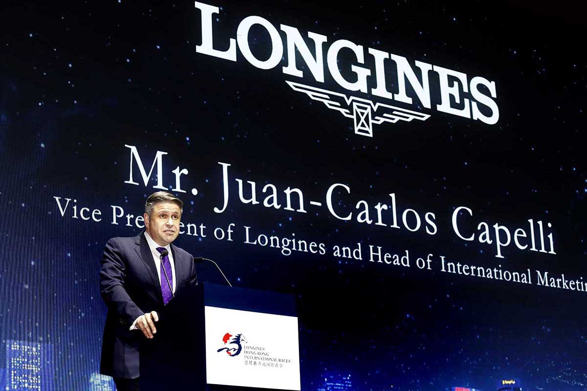 LONGINES副總裁暨國際市場總監Juan-Carlos Capelli在派對上致辭。