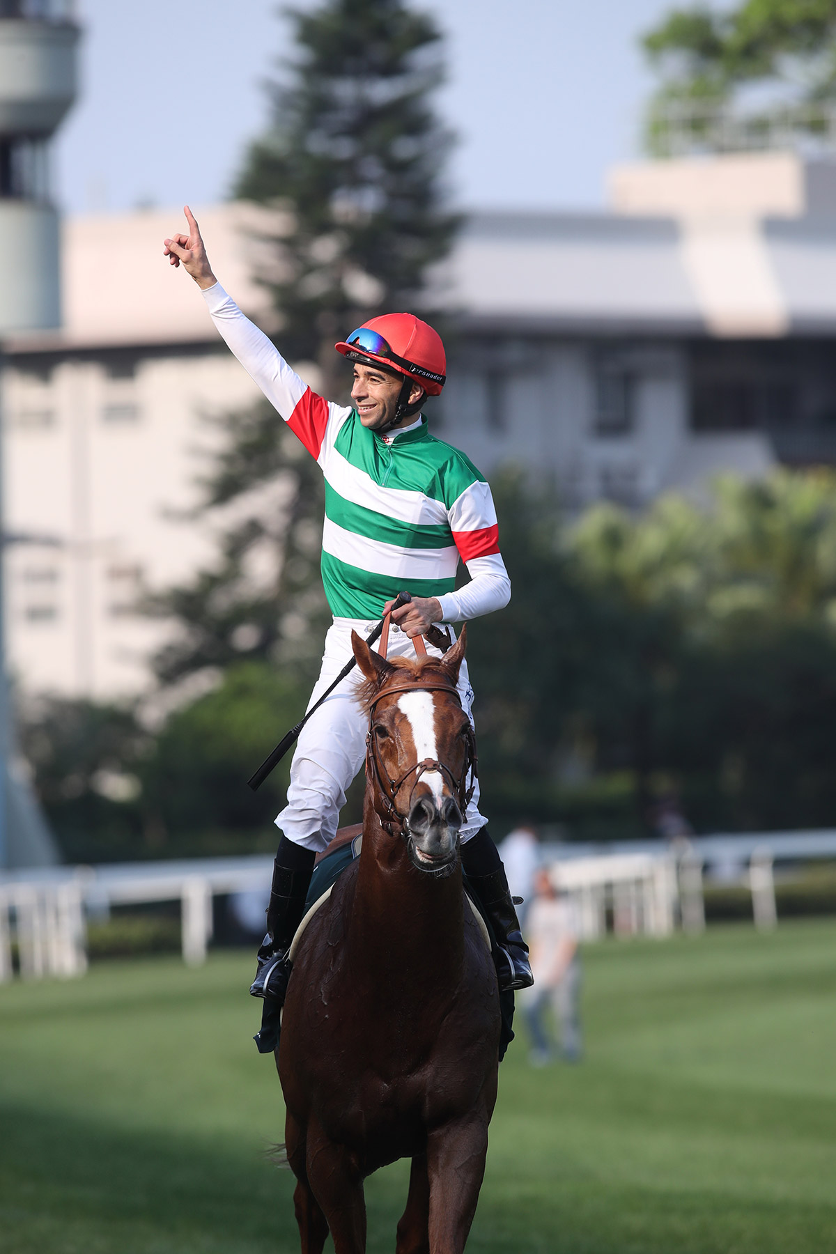 Neorealism takes the G1 QEII Cup at Sha Tin with Joao Moreira in the saddle in April.