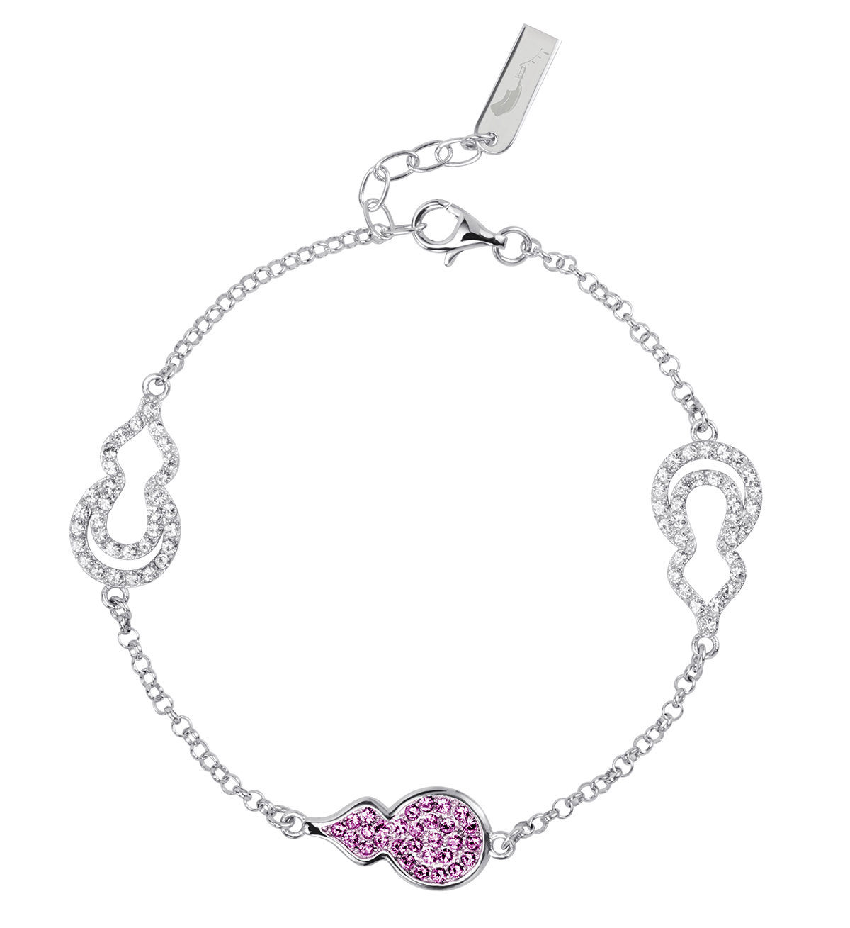925 Silver Hulu Bracelet (White/Purple Crystal) (HK$328)