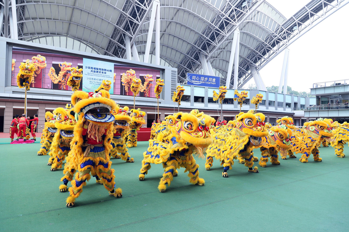A lion dance performance involving 40 lions gets the opening ceremony off to a roaring start.