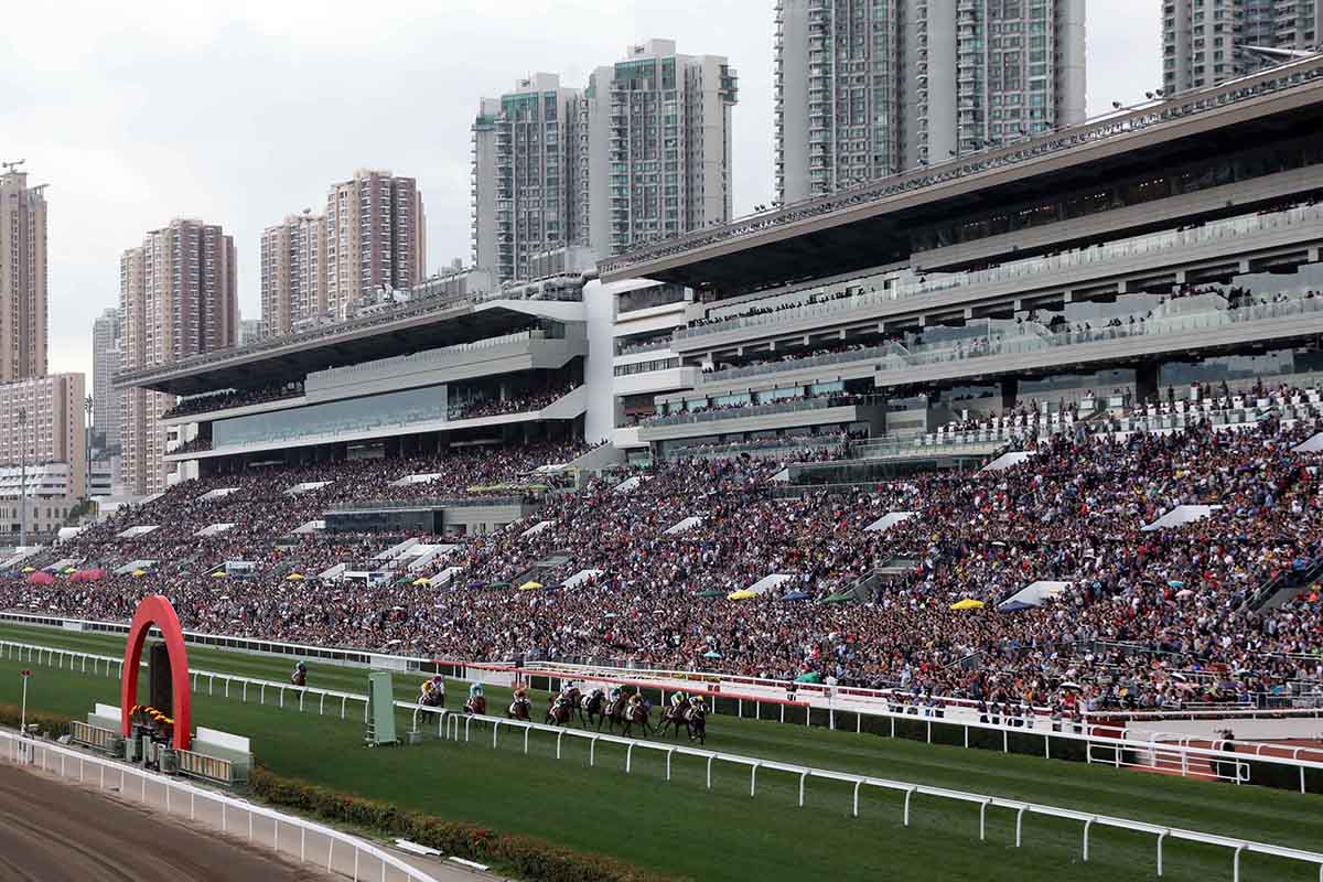 Race goers enjoy the festive atmosphere at the Chinese New Year Raceday at Sha Tin.