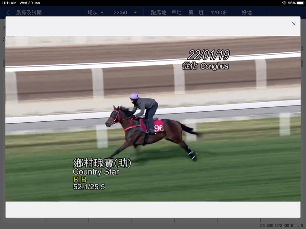 Tailor-made video version offering trackwork by individual horse is only available on Racing Touch.