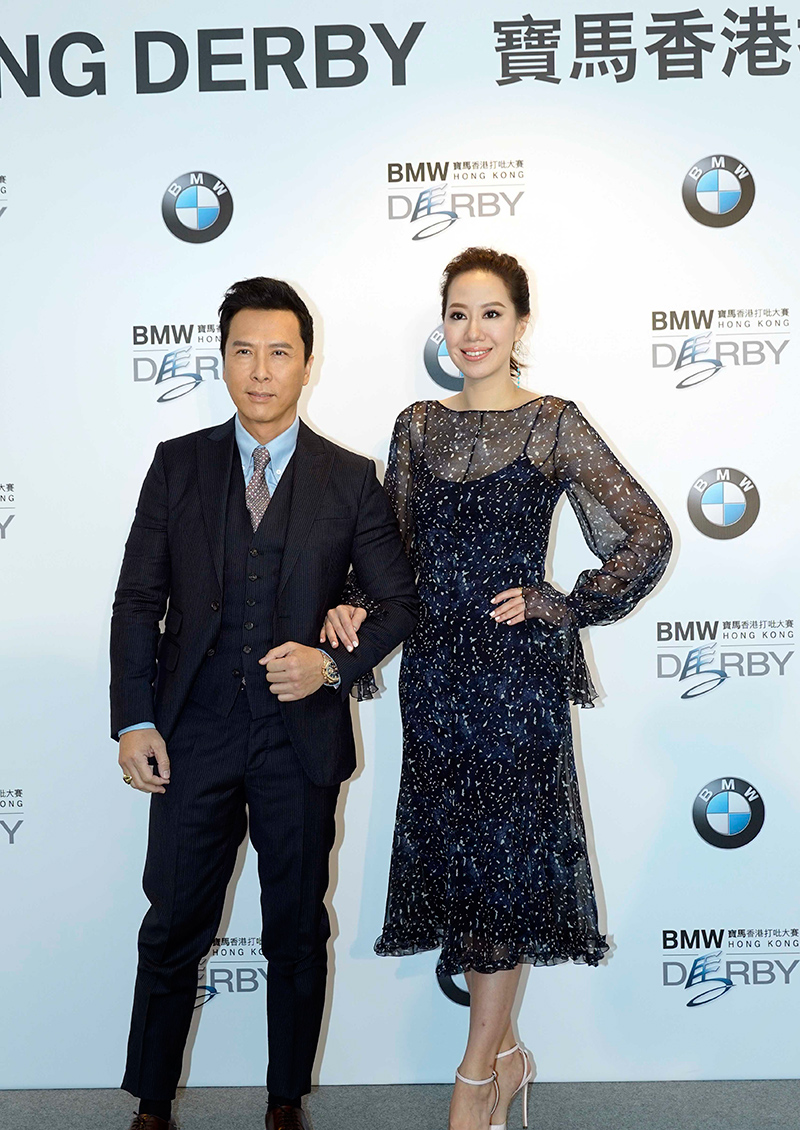International movie star Donnie Yen, BMW Hong Kong Derby Ambassador, and his wife Cissy Wang attend today’s racemeeting to witness the running of the 2019 BMW Hong Kong Derby.