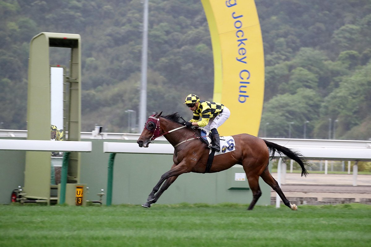The John Moore-trained The Createth wins the Guangzhou-Hong Kong Cup under Silvestre de Sousa.