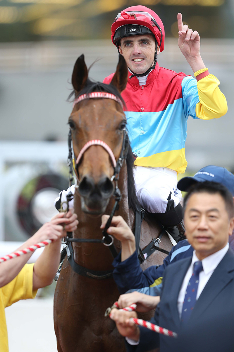 Martin Harley records his second win in Hong Kong aboard Indigenous Star. 