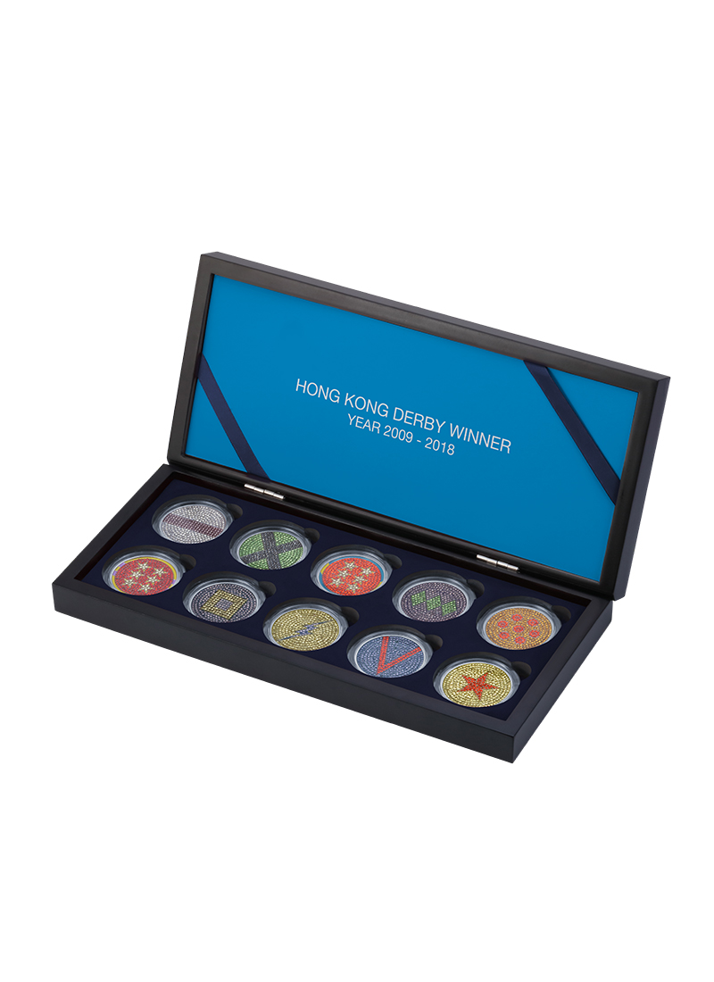 Derby Champions 2009-2018 Medal Collectible Set (Silk Patten with Crystal Embedded)