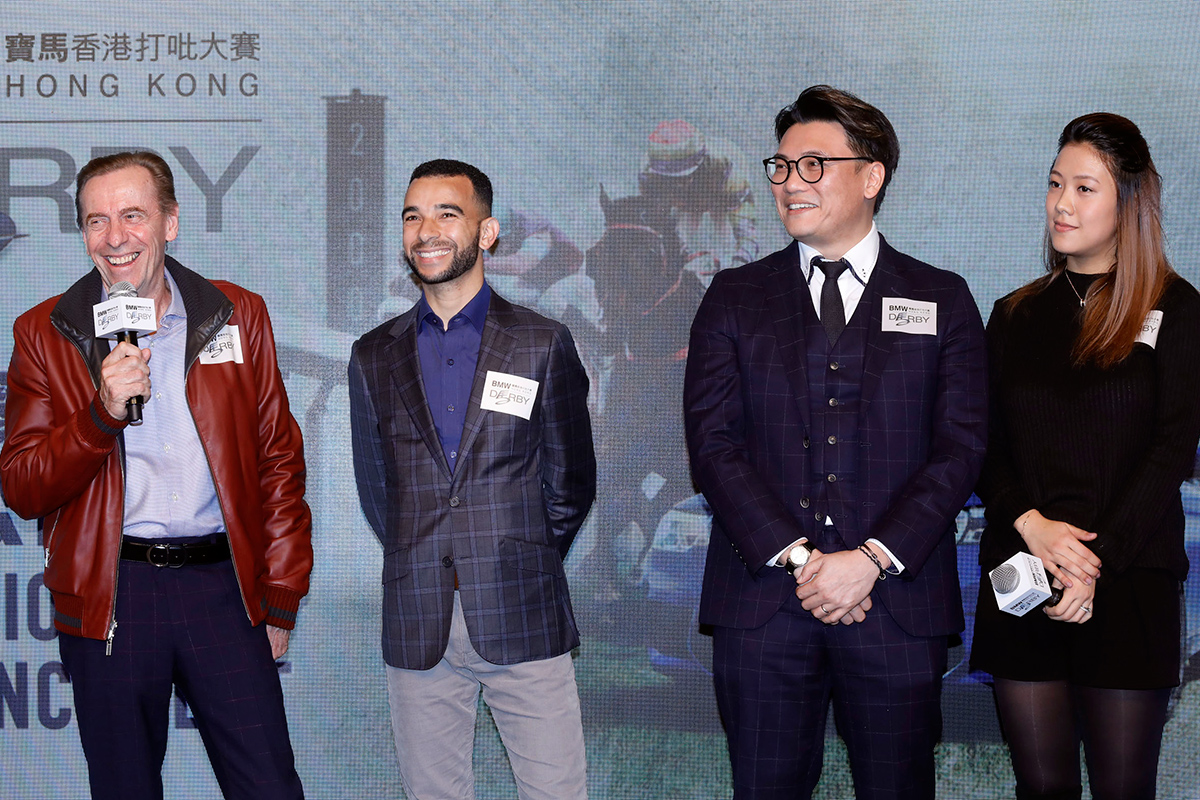Waikuku’s connections, owner Mrs. Jocelyn Siu Yang Hin Ting and Mr. Martin Siu, trainer John Size and jockey Joao Moreira, attend today’s Selections Announcement.