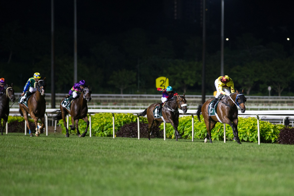 Blizzard (outside) edges Singapore Sling for second behind Southern Legend.
