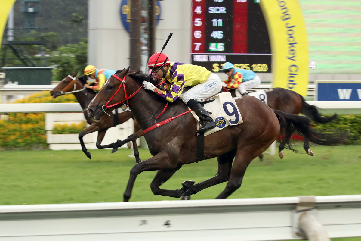 The John Size-trained Champion’s Way, ridden by Joao Moreira, wins the Group 3 Lion Rock Trophy Handicap at Sha Tin Racecourse today.
