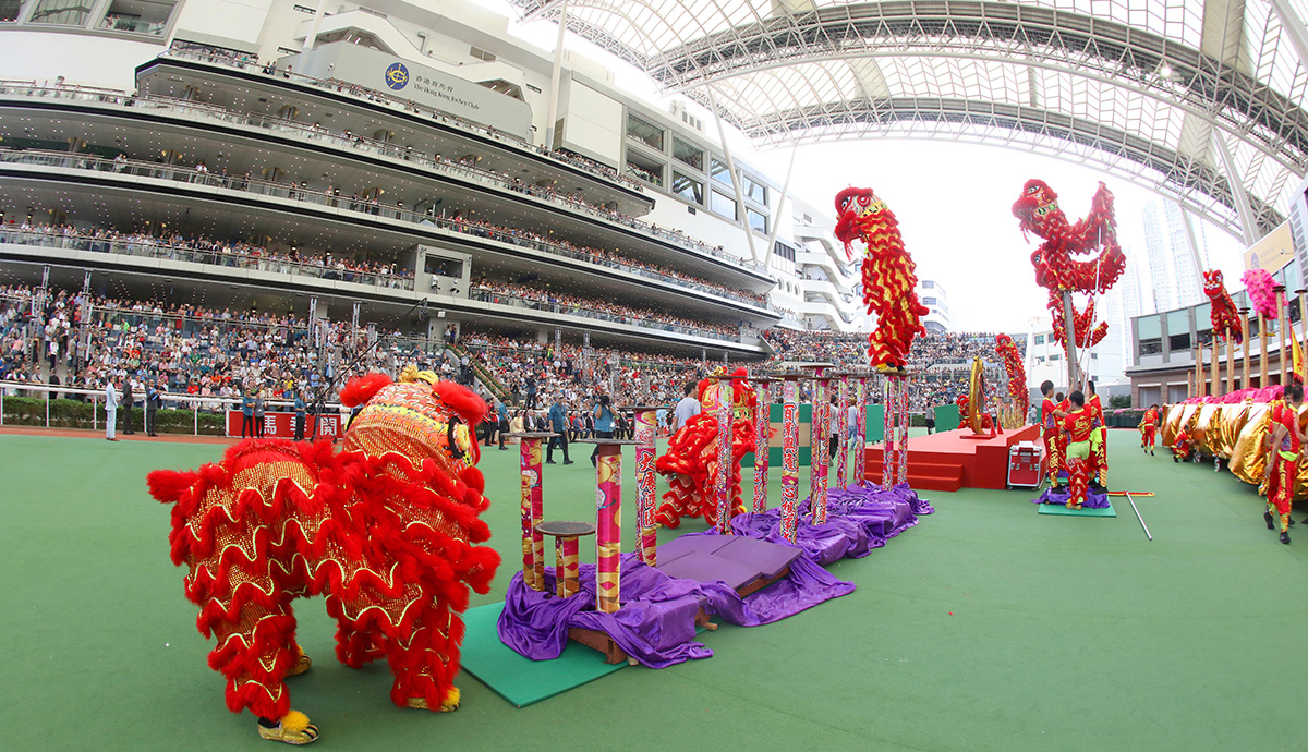 A spectacular lion dance performance is staged at the opening ceremony.