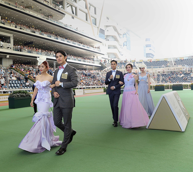 A spectacular watch and fashion show displaying luxury timepieces was held at the racecourse. The show featured celebrities Matthew Ho, Michelle Wai, Angus Yeung and Jessica Jann alongside models showing off evening gowns and suits from tailoring partner Ascot Chang and Hong Kong designer Pius Cheung.