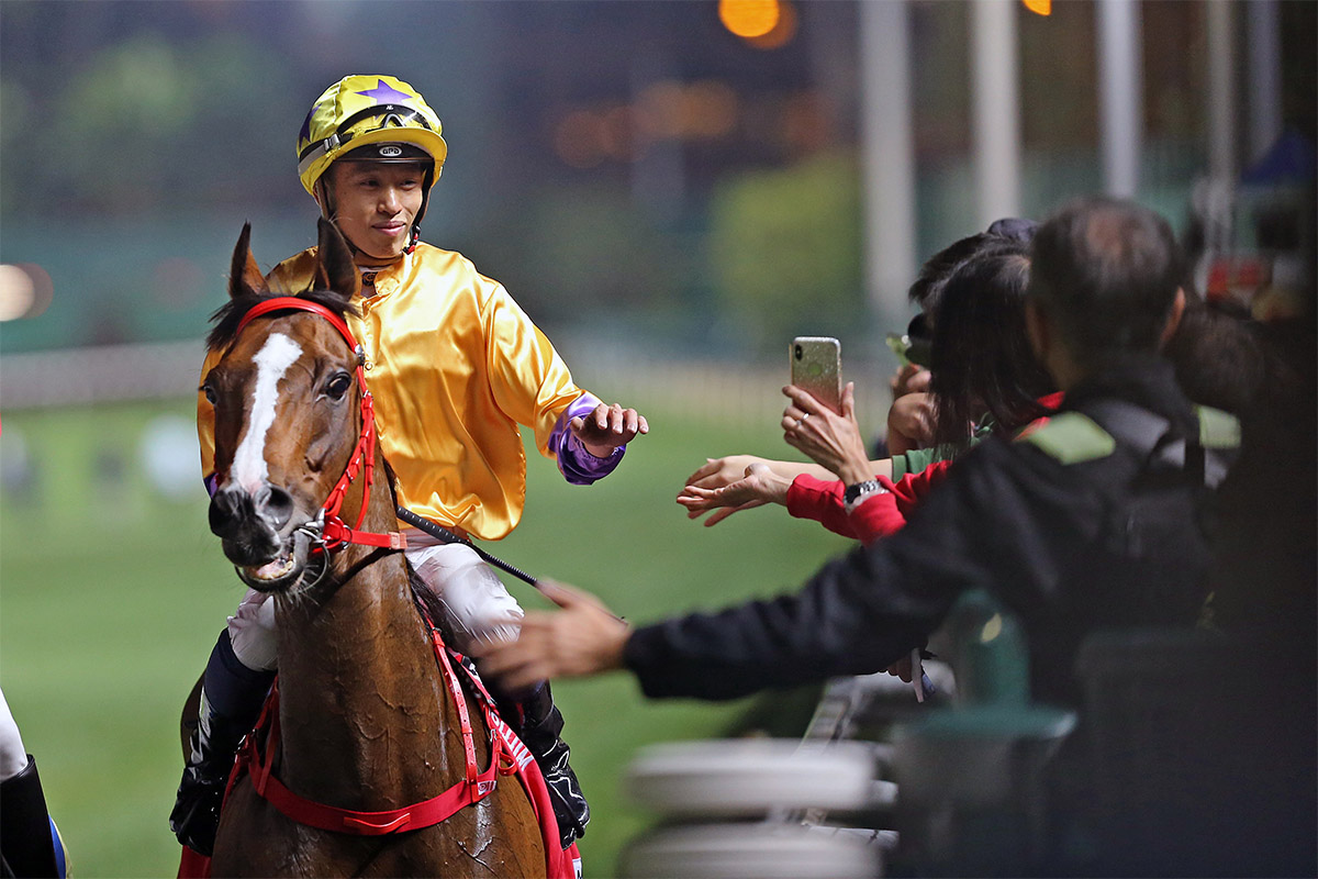 Vincent Ho savours victory in Happy Valley’s only Group race.