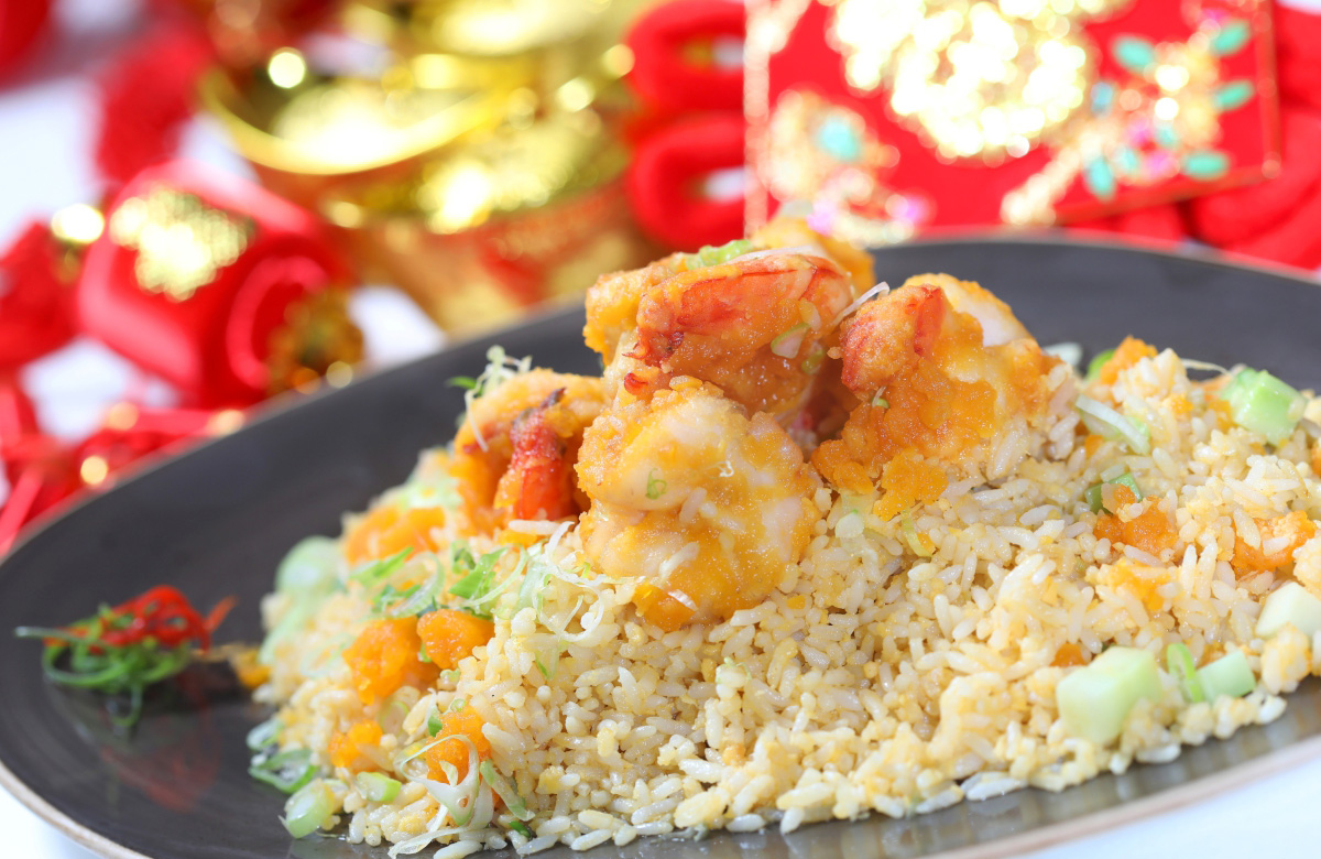 Fried Rice with Shrimps and Salted Egg
