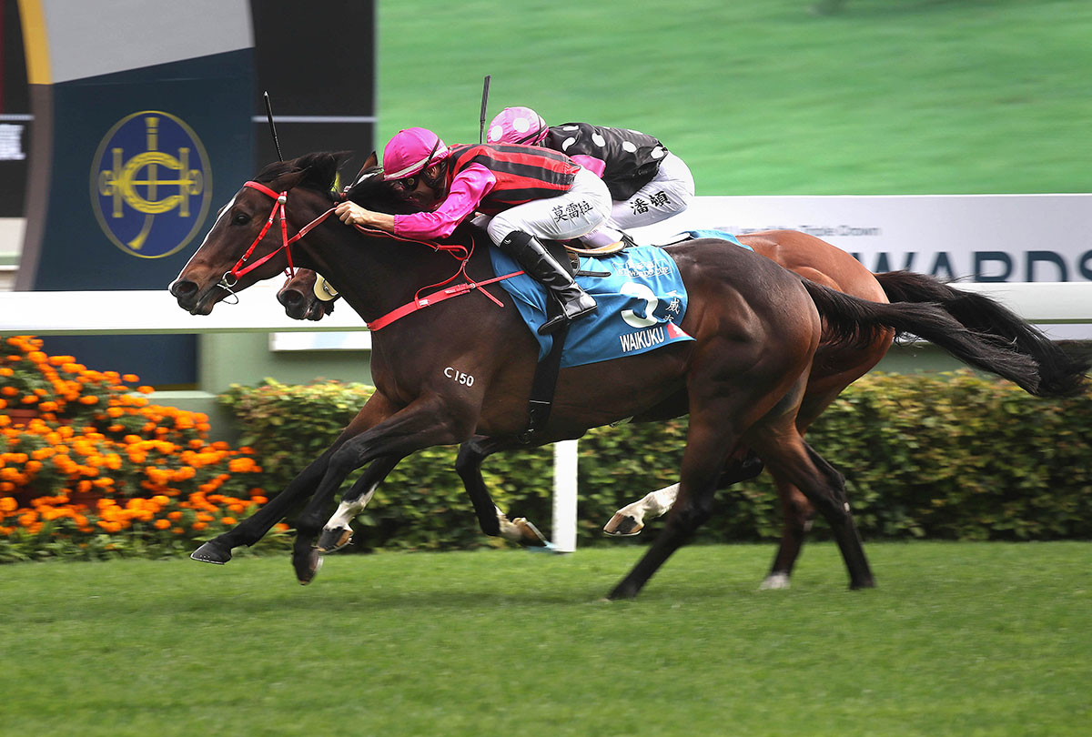 Joao Moreira and Waikuku edge Zac Purton and Beauty Generation in the G1 Stewards’ Cup.
