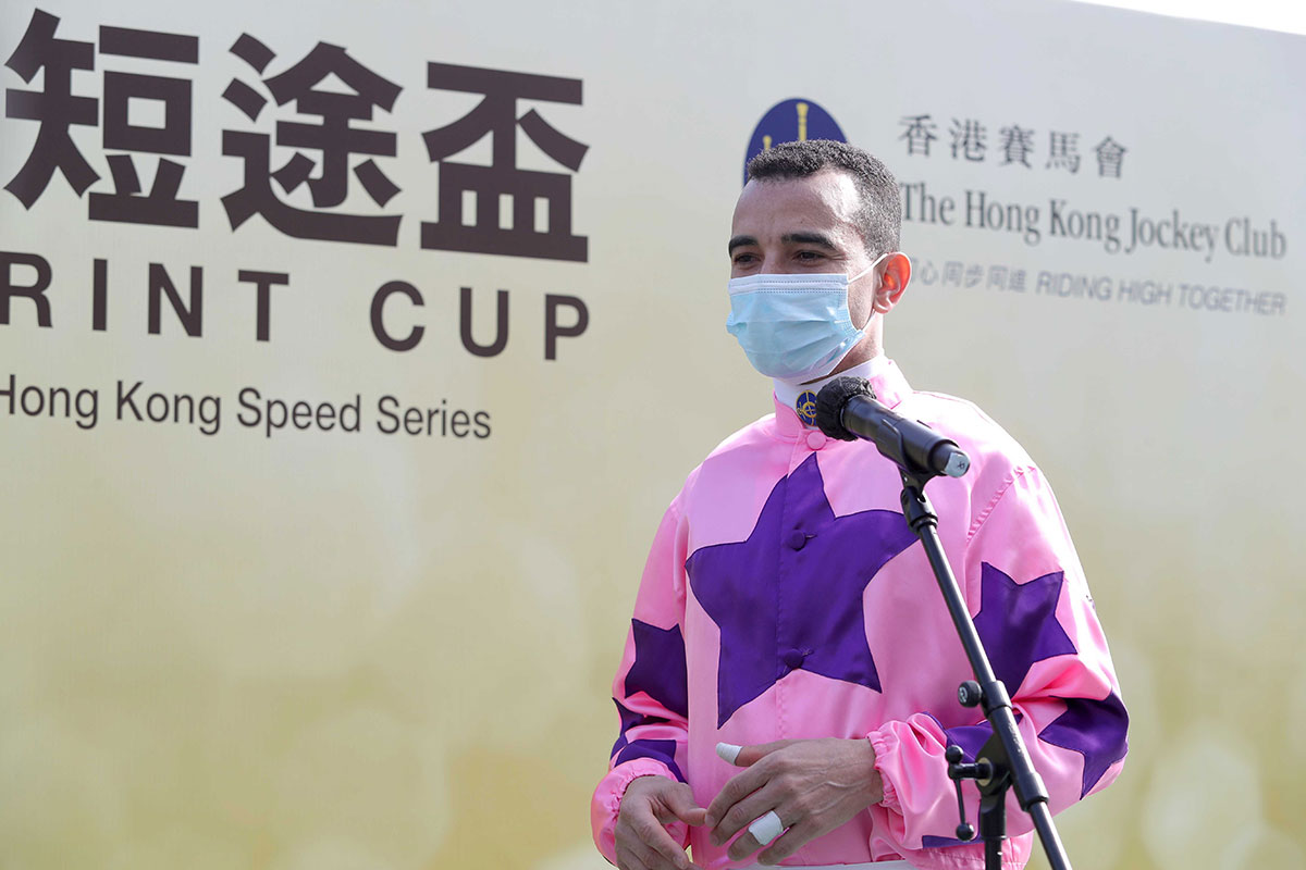 Joao Moreira discusses the win in a post-race interview.