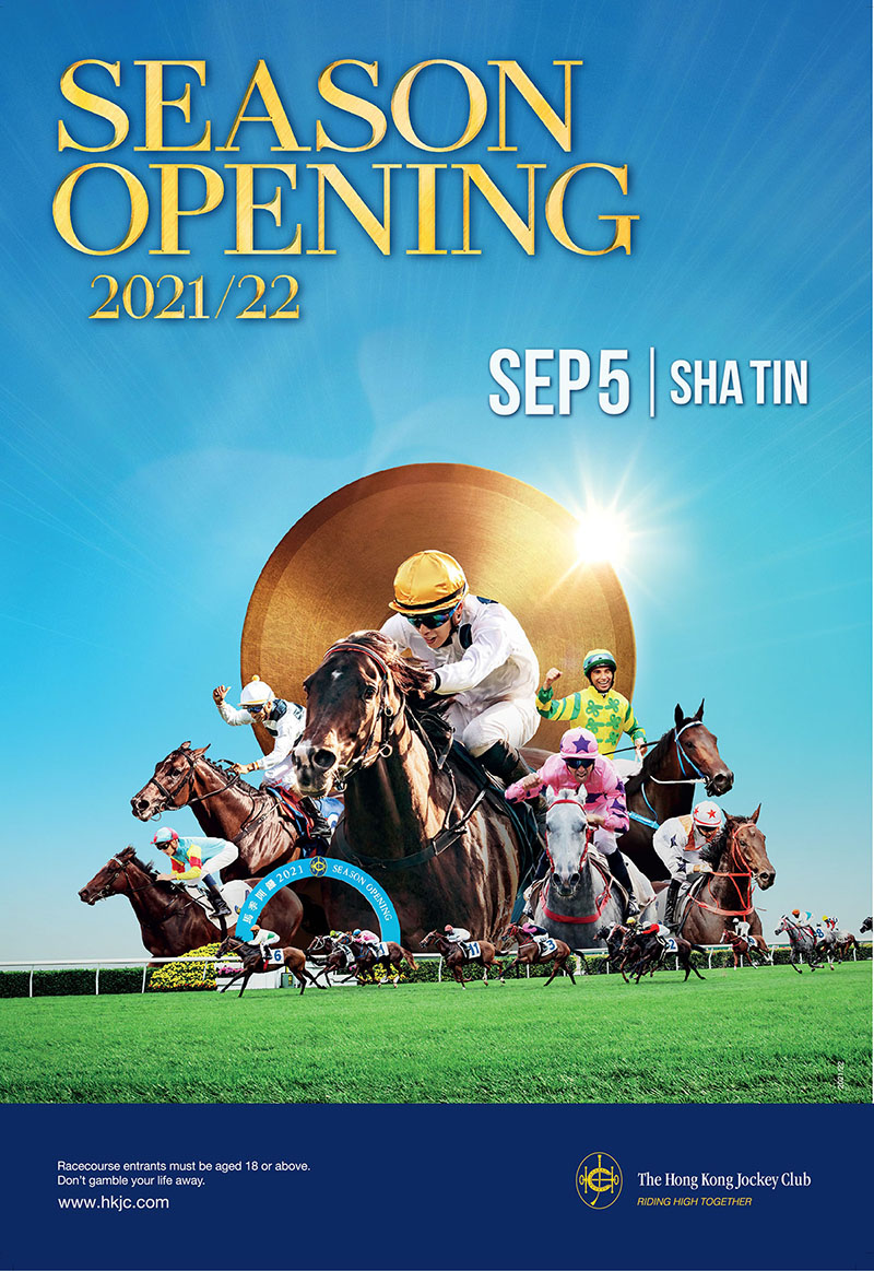 The Season Opening race meeting will be held at Sha Tin Racecourse on Sunday, 5 September.