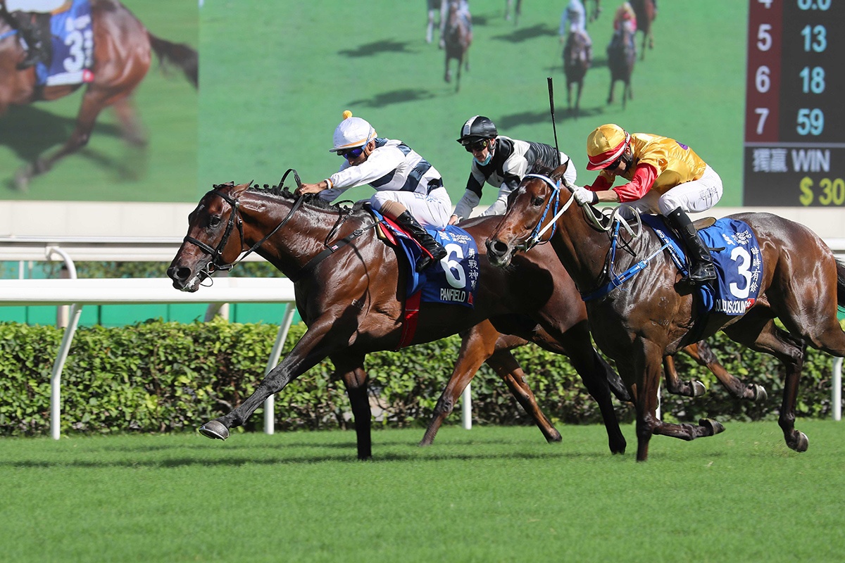 Panfield wins the 2021 G1 Standard Chartered Champions & Chater Cup (2400m).
