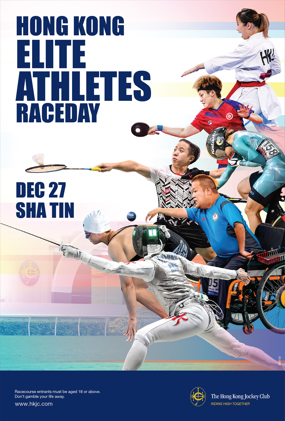 The Hong Kong Jockey Club will stage the Hong Kong Elite Athletes Raceday on 27 December (Monday) at Sha Tin Racecourse.