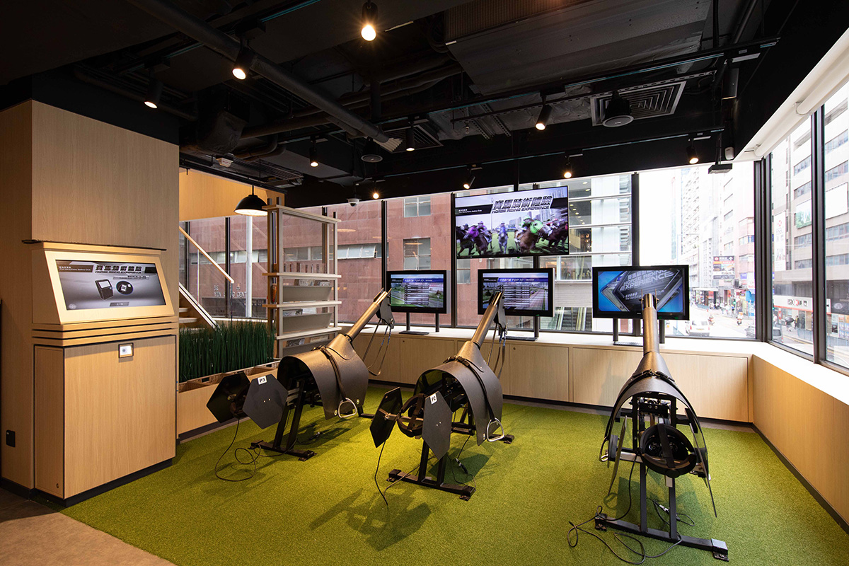 Jockey and football simulators on M/F bring to life firsthand horse racing and football training experience.