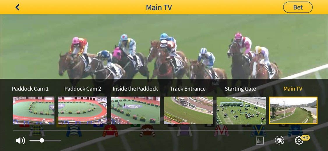 “Multi-Angled Cam” allows customer to select and watch different racecourse angles at their own pace.